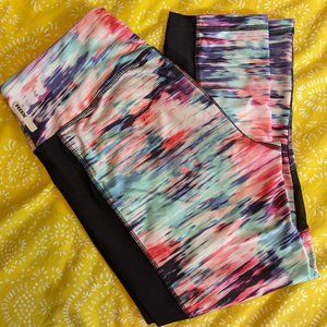 Capri Active Wear Gym bottoms, -multi color with mesh